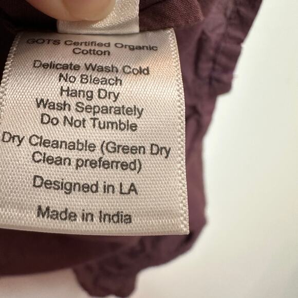 St. Roche Clair Top in Rasin Plum Purple Peasant Long Sleeve High Neck 4 - Picture 8 of 9